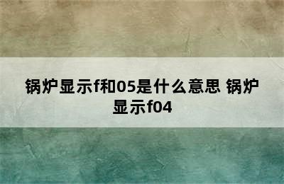 锅炉显示f和05是什么意思 锅炉显示f04